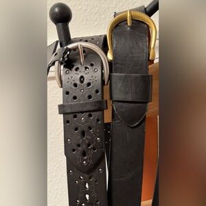 Black Leather Belts, Plus Size (1 NWT + 1 bonus belt), Size XXL